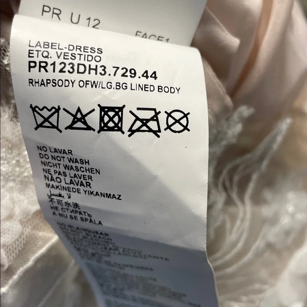 PRONOVIAS Women's Rhapsody Bridal Dress Size 12 In Off White - Picture 10 of 11